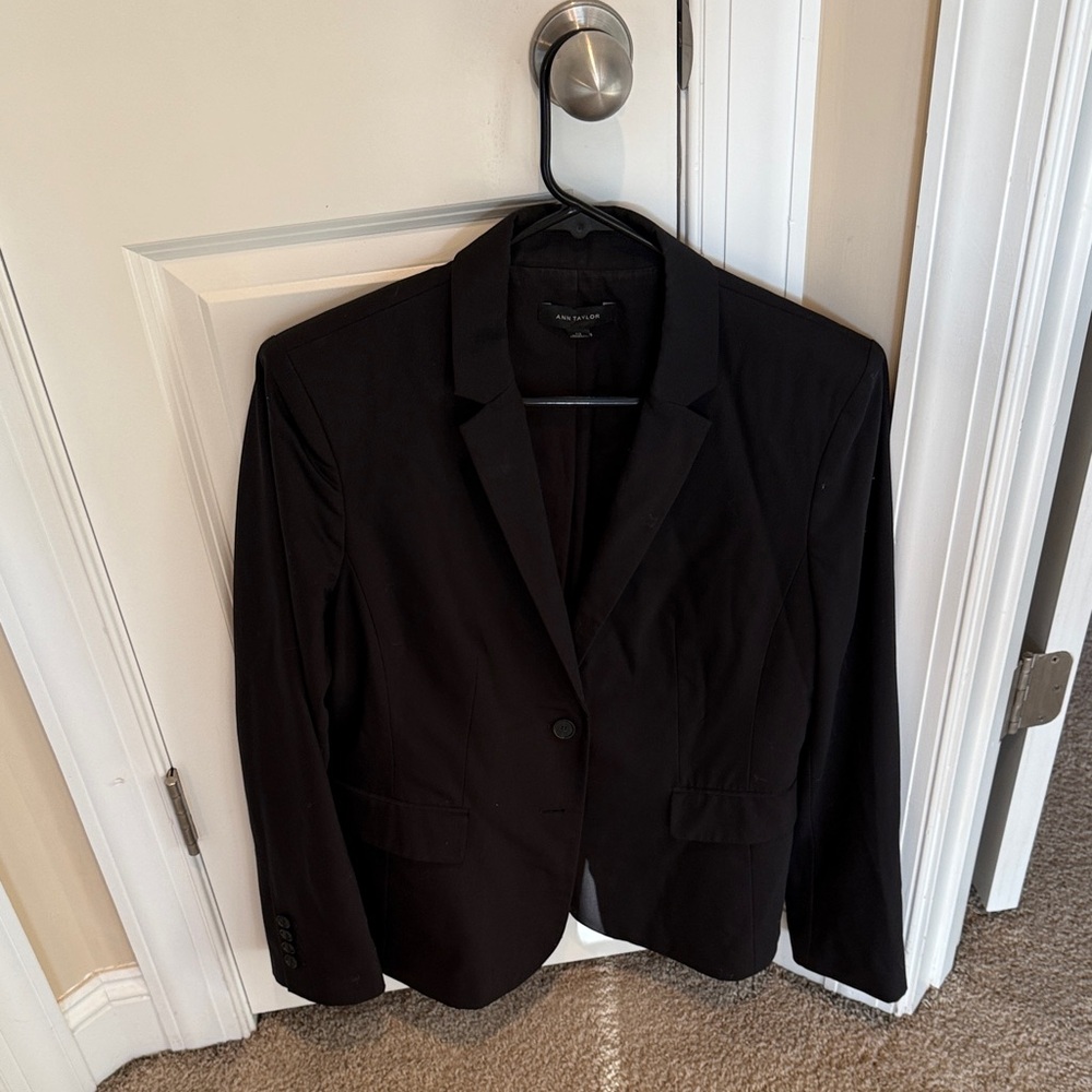 Ann Taylor Black Single-Button Blazer